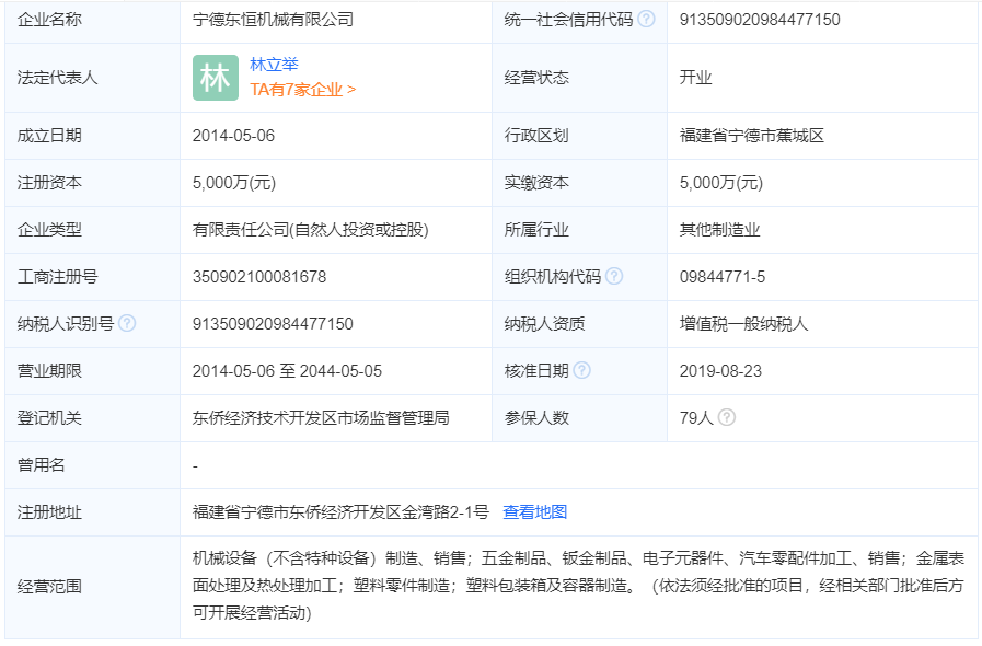 宁德东恒机械有限公司