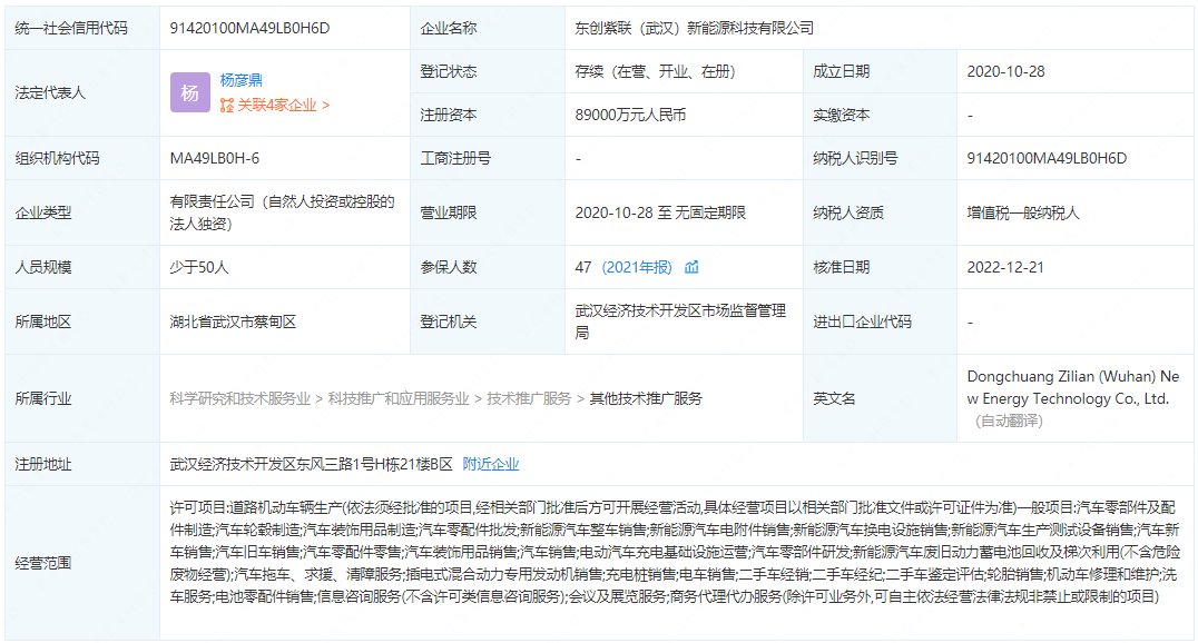 东创紫联（武汉）新能源科技有限公司