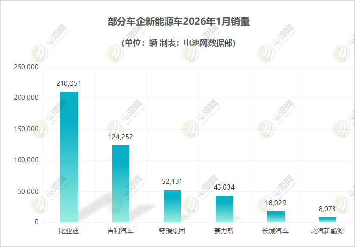 部分车企新能源车 部分车企新能源车